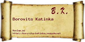 Borovits Katinka névjegykártya